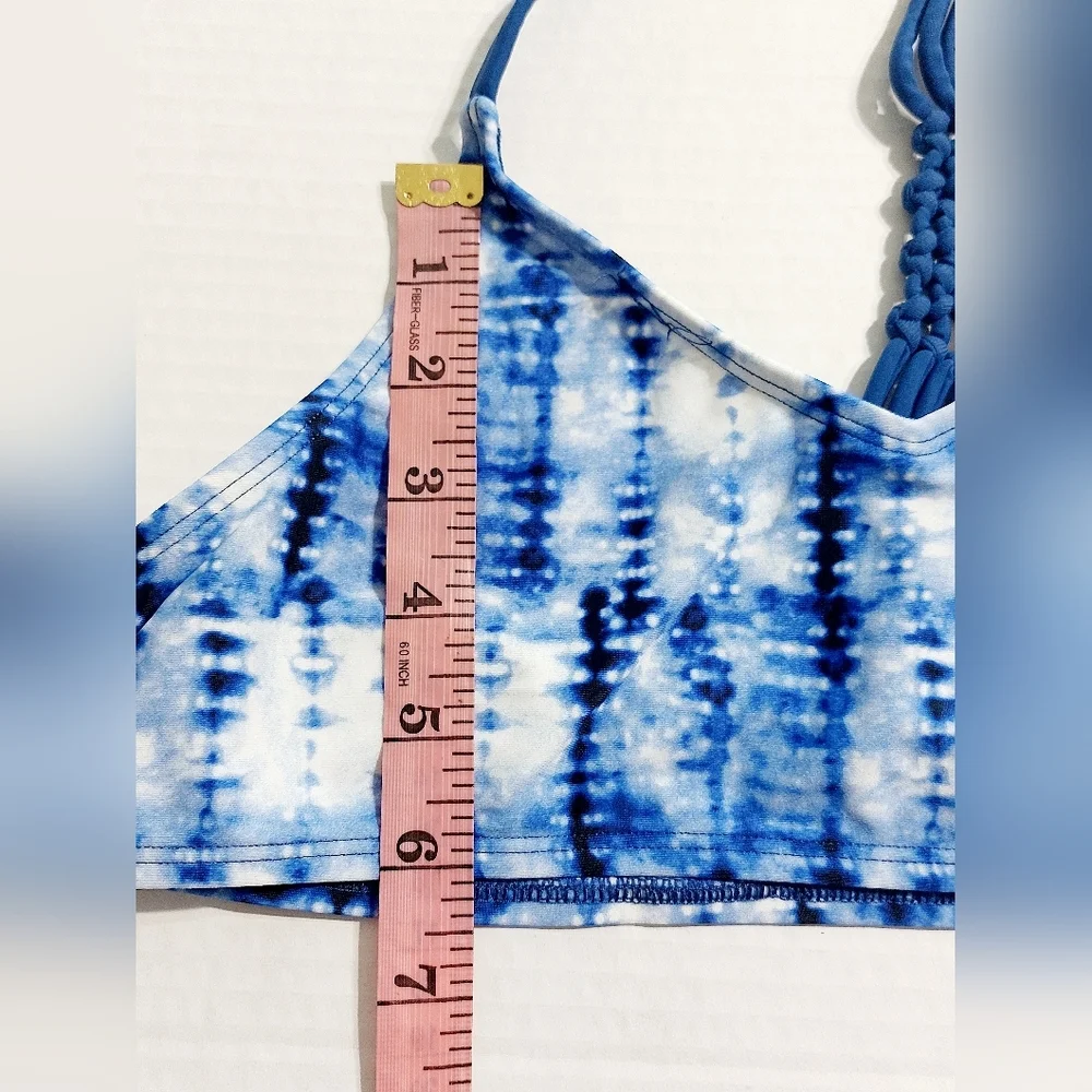 Kanu Surf Girls 14 Blue Tie Dye Willow Racerback Bikini Swim Separates‎ NEW